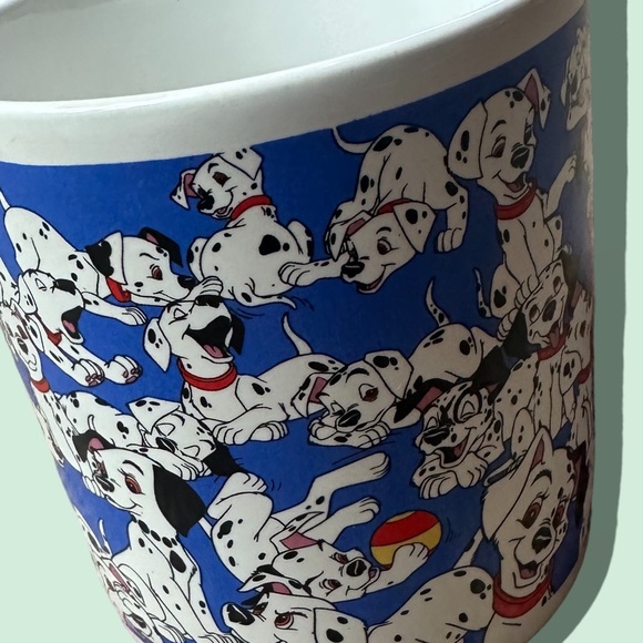 Vintage Disney Applause 101 Dalmations Coffee Cup All Over Dogs Puppies Graphic - Picture 4 of 7